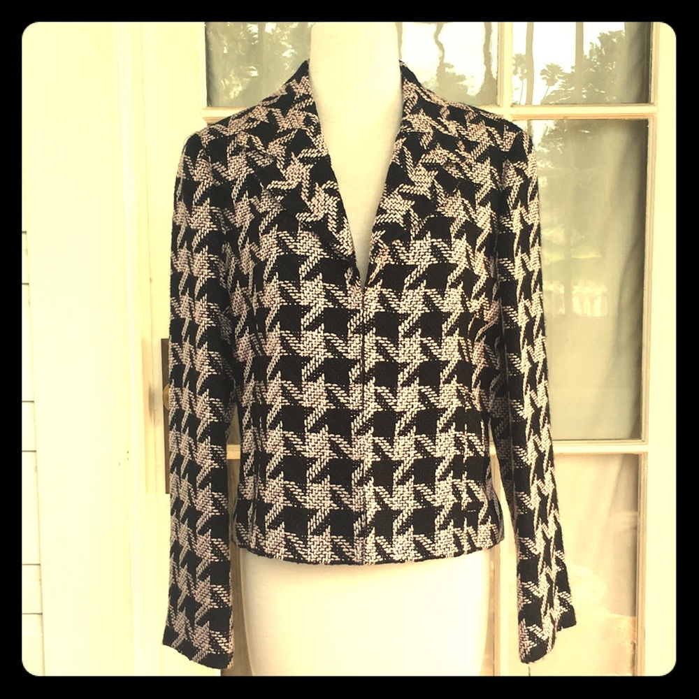 INC houndstooth chevron print blazer Fitted NWT 12